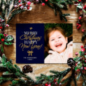 メリークリスマスハッピーニューイヤー家族の名前&写真 シーズンカード