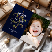 メリークリスマスハッピーニューイヤー家族の名前&写真 シーズンカード