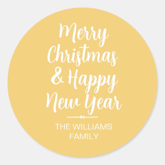 メリークリスマスハッピーニューイヤー封筒用シール ラウンドシール (正面)