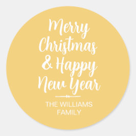 メリークリスマスハッピーニューイヤー封筒用シール ラウンドシール
