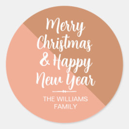 メリークリスマスハッピーニューイヤー封筒用シール ラウンドシール