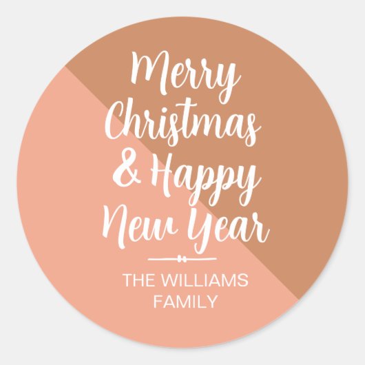 メリークリスマスハッピーニューイヤー封筒用シール ラウンドシール (正面)