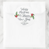 メリークリスマスハッピーニューイヤー封筒用シール ラウンドシール (バッグ)