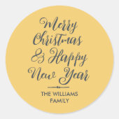 メリークリスマスハッピーニューイヤー封筒用シール ラウンドシール (正面)