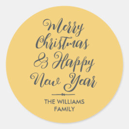 メリークリスマスハッピーニューイヤー封筒用シール ラウンドシール