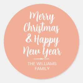 メリークリスマスハッピーニューイヤー封筒用シール ラウンドシール