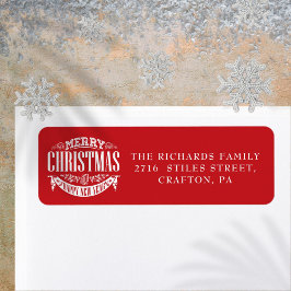 メリークリスマスハッピーニューイヤー差出人住所 ラベル