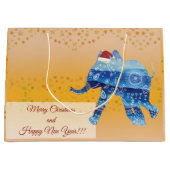 メリークリスマスハッピーニューイヤー抱き枕 ラージペーパーバッグ (正面)