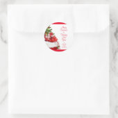 メリークリスマスハッピーニューイヤー文字名テンプレート ラウンドシール (バッグ)