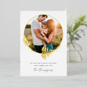 メリークリスマスハッピーニューイヤー植物写真 箔シーズンカード (立ち正面)