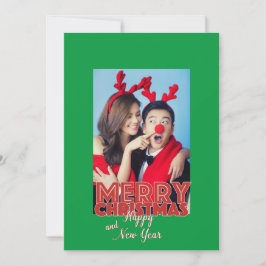 メリークリスマスハッピーニューイヤー独身のフォトカスタム シーズンカード