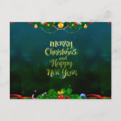 メリークリスマスハッピーニューイヤー祝日はがき ポストカード (正面)