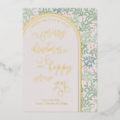 メリークリスマスハッピーニューイヤー紅葉 箔シーズンカード (正面)