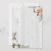 メリークリスマスハッピーニューイヤー素朴ホワイトウッド シーズンカード (裏面)