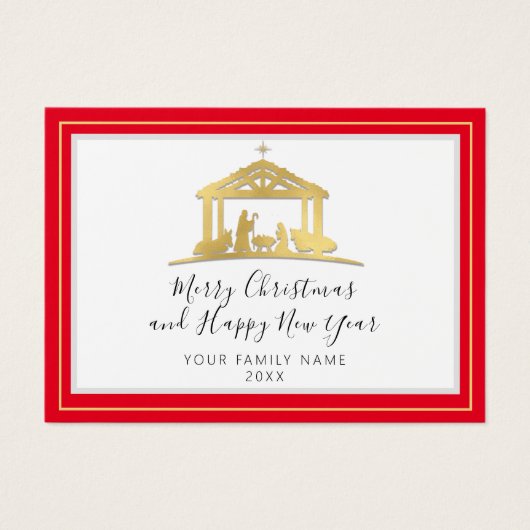 メリークリスマスハッピーニューイヤー聖家族レッドゴールド (正面)