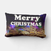 メリークリスマスハッピーニューイヤー花火芸術プリント ランバークッション (裏面)