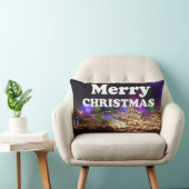 メリークリスマスハッピーニューイヤー花火芸術プリント ランバークッション (椅子)