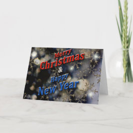 メリークリスマスハッピーニューイヤー赤ブルーシルバー シーズンカード