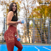 メリークリスマスハッピーニューイヤー赤モダンと金ゴールド レギンス