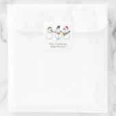 メリークリスマスハッピーニューイヤー雪だるまジャズバンド スクエアシール (バッグ)