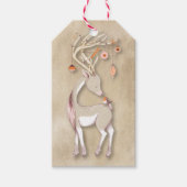 メリークリスマスハッピーニューイヤー鹿ギフトラップラベル ギフトタグ (正面)