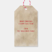 メリークリスマスハッピーニューイヤー鹿ギフトラップラベル ギフトタグ (裏面)