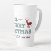 メリークリスマスハッピーニューイヤー鹿ID612 カフェラテマグ (右アングル)