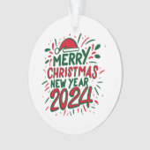 メリークリスマスハッピーニューイヤー2024 オーナメント (正面)