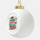 メリークリスマスハッピーニューイヤー2024 セラミックボールオーナメント (右)