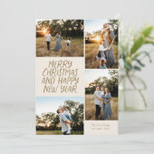 メリークリスマスハッピーニューイヤー4フォトコラージュ シーズンカード (スタンド正面)