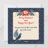 メリークリスマスハッピーニューイヤー!アカバドリの花 シーズンカード (裏面)