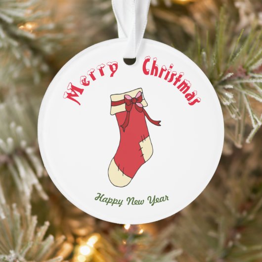 メリークリスマスハッピーニューイヤー   オーナメント (ツリー)