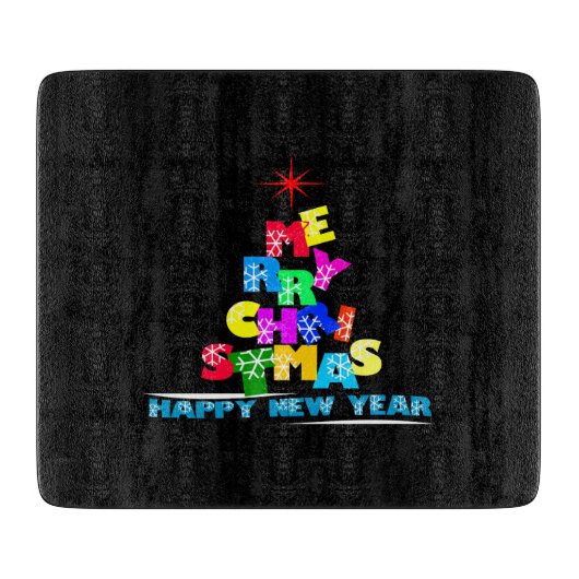 メリークリスマスハッピーニューイヤー カッティングボード (正面)