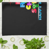 メリークリスマスハッピーニューイヤー キッチンタオル (折り畳み)