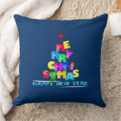 メリークリスマスハッピーニューイヤー クッション (ブランケット)