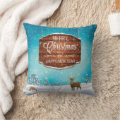 メリークリスマスハッピーニューイヤー クッション (ブランケット)