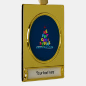 メリークリスマスハッピーニューイヤー ゴールドプレートバナーオーナメント (右)