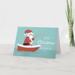 メリークリスマスハッピーニューイヤー – サンタ魚釣り カード