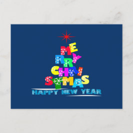メリークリスマスハッピーニューイヤー シーズンポストカード