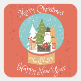 メリークリスマスハッピーニューイヤー スクエアシール