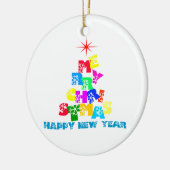 メリークリスマスハッピーニューイヤー セラミックオーナメント (左)