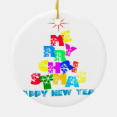 メリークリスマスハッピーニューイヤー セラミックオーナメント (裏面)