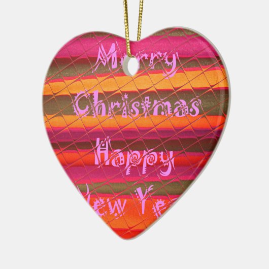 メリークリスマスハッピーニューイヤー セラミックオーナメント (左)