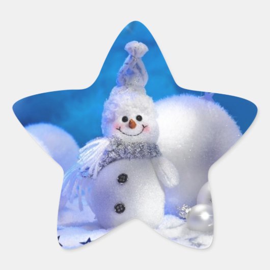 メリークリスマスハッピーニューイヤー – ハッピーホリデー 星シール (正面)