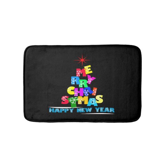 メリークリスマスハッピーニューイヤー バスマット (正面)