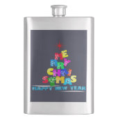 メリークリスマスハッピーニューイヤー フラスク (正面)