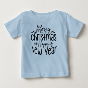 メリークリスマスハッピーニューイヤー ベビーTシャツ
