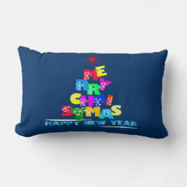 メリークリスマスハッピーニューイヤー ランバークッション