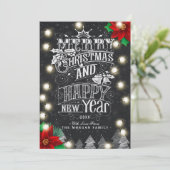 メリークリスマスハッピーニューイヤー《写真》ぼけ味ストリングライト シーズンカード (スタンド正面)