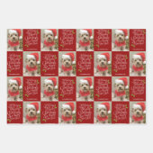 メリークリスマスハッピーニューイヤー – 1枚の写真お洒落 ラッピングペーパーシート (正面3)